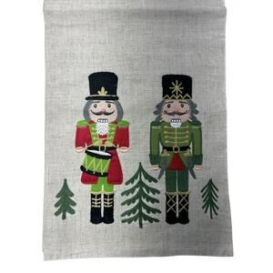 NWT Nutcrackers‎ Christmas Table Runner 13" X 70" Applique & Embroidered Holiday